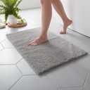 MARTHA STEWART Drylon Microfiber Bath Rug - 1 Piece, Ultra Soft Plush, Non-Slip, Thick, Washable Bathroom Rugs, Home Decor Accessories, Household Essentials, Large Bath Mat, 21" x 34", Dark Gray