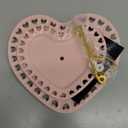 Paris Hilton 2-Tier Heart Serving Tray, Iconic Ceramic Stoneware with Metal Handle, Easy Assembly for Stylish Display, 9-Inch and 7-Inch Plates, Pink