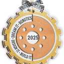 2 x Robotics Christmas Ornament 2025, Holiday Decoration Wooden Ornaments for Engineers, STEM Students, Tech Lovers, Unique for Science Enthusiasts, Friends, Men Women
