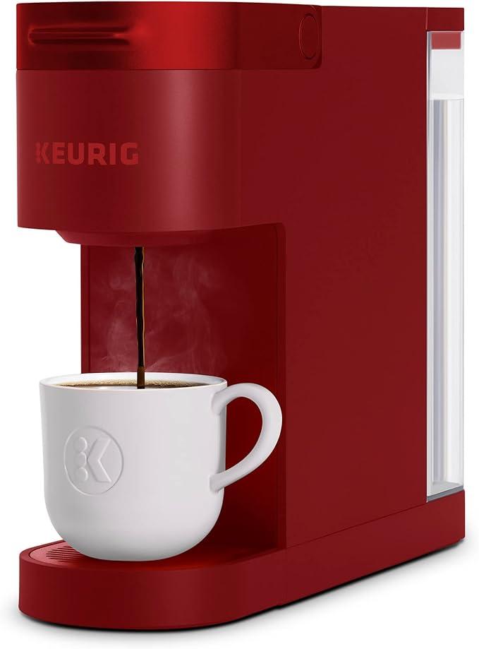 Keurig K-Slim Single Serve K-Cup Pod Coffee Maker, Multistream Technology, 3 Brew Sizes, Slim and Sleek Design, 46oz Removable Reservoir, Red