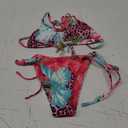 RoseSeek Women's 2 Piece Leopard Floral Bikini Sets Halter Triangle String Bathing Suit Starfish Metal Swimsuits XS