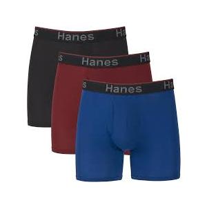 Hanes Men's Boxer Cotton Stretch Moisture-Wicking Multi-pack Underwear Brief, Black - 6 Pack, Large Hanes Men's Boxer Cotton Stretch Moisture-Wicking Multi-pack Underwear Brief, Black - 6 Pack, Large