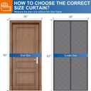 Magnetic Thermal Insulated Door Curtain Temporary Magnetic Screen Door Fits Door Size 36"X80" Thicker Layered Fabric Self Closing Door Curtains with Thicken Cotton for Winter Back/Front Doors (Gray)