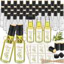 Havawish 50 Pcs 5oz Homemade Olive Oil Glass Bottles Hot Sauce Bottles with Leak Proof Screw Cap Funnel Bottle for Storing Homemade Olive Oil Wedding Baby Shower Holiday Gifts Favors(Clear)