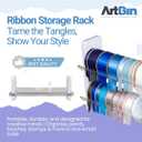 ArtBin Ribbon Storage Rack | Ribbon Spool Holder | Ideal for Craft Rooms & Studios, Gift Wrapping Stations, Small Craft Shops, Boutiques - White