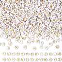 DUQGUHO 3500 Pcs Letter Beads Acrylic Alphabet Beads A-Z White Round 26 Letter Beads for Jewelry Making Bracelets DIY Earring Accessories Crafts Gifts