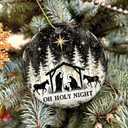3 x Oh Holy Night Nativity Ornament 2025  Gift for Congregation, Rustic Christian Dcor Featuring Manger Scene with Baby Jesus, Mary, Joseph, Star of Bethlehem, Religious Keepsake for Faith-Based