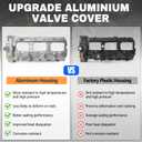 Upgraded Aluminum N55 Engine Valve Cover with Gasket & Bolts & Oil Filler Cap Compatible with 2011-2019 BMW 328i 335i 435i 530i 535i 640i 740i 135i 235i X3 X4 X5 X6 3.0L Replace 11127570292 264-937