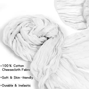 Cheesecloth Table Runner, 15''x 52'' Wrinkled Gauze Cheese Cloth Table Runner Boho,Romantic Centerpieces for Tables 