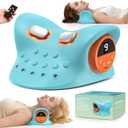 Neck Massager 2026,4-in-1 Neck & Shoulder Massager with Multi-Directional Stretch, Heating & Vibration, 360 Remote Control Ergonomic for Home, Office,Car Travel