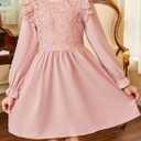 blibean Tween Girls Fall Dresses Semi Formal Flower Dress Size 6-15 Years (Pink, XL)