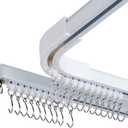 Room divider Ceiling Track set for Curtains with hooks, Corner Connectors(Set of 2) and top brackets Curtain Rail System (9-12 ft Track Set) White