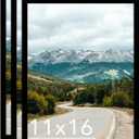 11x16 Picture Frame Black for Wall Hanging, Wood 11 x 16 Frame Photo Frame for Wall Horizontally or Vertically, Black, 3 Pack
