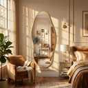 Irregular Full Length Mirror -Gold Mirrors for Wall Home Decor 55"x 23" | Asymmetrical Floor Mirror Reinforced Metal Frame Hanging Mirrors for Wall Bedroom Living Room Entryway
