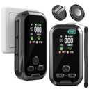 2 Packs, Plug-in Carbon Monoxide Detector, 5-in-1, with HD Display, 3Icons, for Gas, CO, Smoke, Display Temperature, Humidity, 100dB Alarm,Built-in Battery for Portable Use, Display Power Level,Black