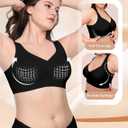Soft Intention Jelly Wireless Bra Seamless Push Up Full Coverage Supportive Everyday Sport T-Shirt Bra Regular & Plus Size (Black)