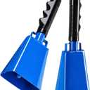 BLUE PANDA Cowbell Noise Maker - 9-Inch, Royal Blue, Pack of 2 - Metal Cowbell Instrument with Ergonomic Handle - Cheering Bell for Stadium Cheers & Celebratory Noise Maker