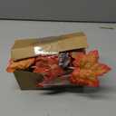 YEGUO 4 Packs Thanksgiving Decorations for Home, Fall Lights Battery Operated, Total 40ft 80 LED Lighted Fall Garland Maple Leaves for Thanksgiving Decor (Orange)