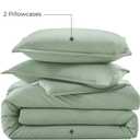 Litanika Oversized Queen Comforter Set, 3 Pieces Sage Green Lightweight Solid Bedding Comforter Set, All Season Fluffy Bed Set (98x98In Comforter & 2 Pillowcases)