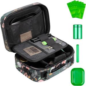 Smell Proof Bag, Christmas Gift Set for Friends, Smell Proof Bags with Combination Lock Scent Proof Travel Set, Odorless Rolling Tray Carbon Lining Organizer Travel Medicine Bags (Green)