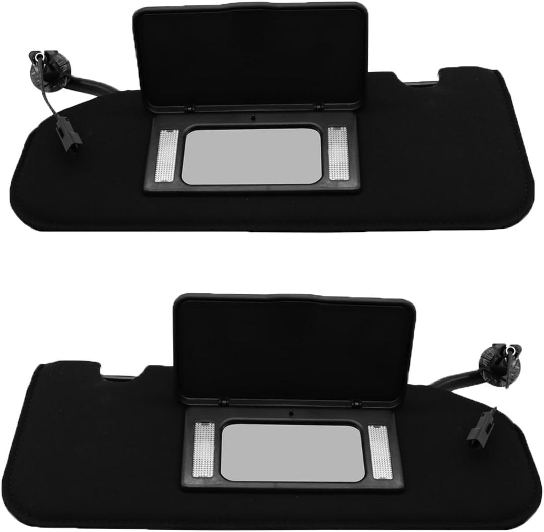 Pair Black Sun Visors Compatible with Corvette C6 2005-2013 23142243 23142245 Driver&Passenger
