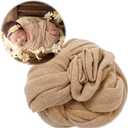 Zeroest Newborn Baby Photo Outfits Props Stretch Blanket Infant Boy Girl Photography Velvet Wraps for Baby Photo Shoot Newborn Photography Wraps (Tan)