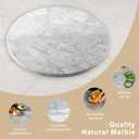 White Marble Cutting Board Round, 16" Marble Cheese Board for Kitchen - Non-Stick Heat Resistant Stone Cutting Boards for Baking, Charcuterie, Pastry