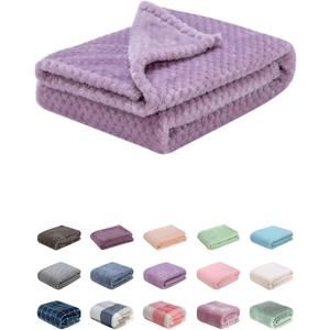 Fuzzy Blanket or Fluffy Blanket for Baby, Soft Warm Cozy Coral Fleece Toddler, Infant or Newborn Receiving Blanket for Crib, Stroller, Travel, Decorative (28Wx40L, XS-Lavender) (28Wx40L, Lavender)