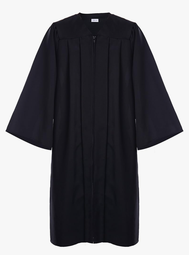 Unisex Premium Matte Graduation Gown Only Black Size: 5.9" x 5.11"