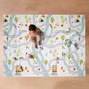 Nuby Foldable Reversible Baby Play Mat, 77" x 58", XXL, 0M+, Car Tracks