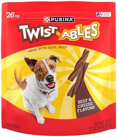 Amazon.com : Purina Twistables Beef and Cheese Flavor Treats for Dogs - (Pack of 4) 26 oz. Pouches : Pet Supplies
