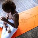 Liforme Travel Yoga Mat - Patented Alignment Design, Advanced Non-Slip Grip | Eco-friendly, Non-Toxic, Sweat-Resistant, long, wide, 4.2mm thick mat for comfort, recommended for Hot Yoga, Free Yoga Bag, Orange