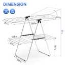 Large Stainless Steel Clothes Drying Rack, Generous Drying Area
Foldable 2-Level Drying Rack Clothing, Free-Standing Laundry Airer, with Height-Adjustable 4 Wings, Matte Blue