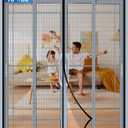 Upgraded PET Mesh Magnetic Screen Door, Stronger Than Fiberglass and Polyester, Hands Free, Keep Bugs Out, Pet & Kid Friendly, Suitable for Sliding and Patio Doors - 96" X 80" (Fit Door Size 9680 Inch, Black)