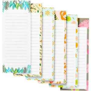 Juvale 6-Pack Magnetic Grocery List Pad for Fridge- Cute Shopping List Paper Note Pads for Refrigerator, To-Do Memos (6 Floral Designs, 60 Sheets Each) (3.5-x-9-inch)