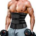 MOLUTAN Waist Trainer Trimmer for Men Tummy Control Shapewear Neoprene Sweat Belt for Weight Loss Slimming Body Shaper (Black, X-Large)