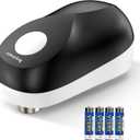 Hoyiours Cordless Electric Can Opener - One-Touch Automatic Operation with Smooth Edge Cutting, Auto Shut-Off & Ergonomic Design for Arthritic Hands (Includes 4 AA Batteries) (Medium)