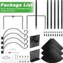 Bird Feeder Pole,Bird House Pole Mount Kit with Squirrel Proof Baffle for Bird Watching Buddy Pole,93 Inch Adjustable Mounting Support Stand for Outdoors