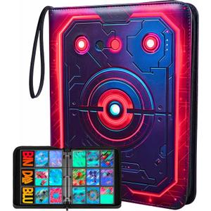 3D Relief Card Binder 900 Pockets | Embossed TCG Binder 9-Pocket with Zipper | Premium PU Leather Trading Card Album for MTG, Baseball, Football | Boys & Girls Gift | Waterproof | 50 Sleeves