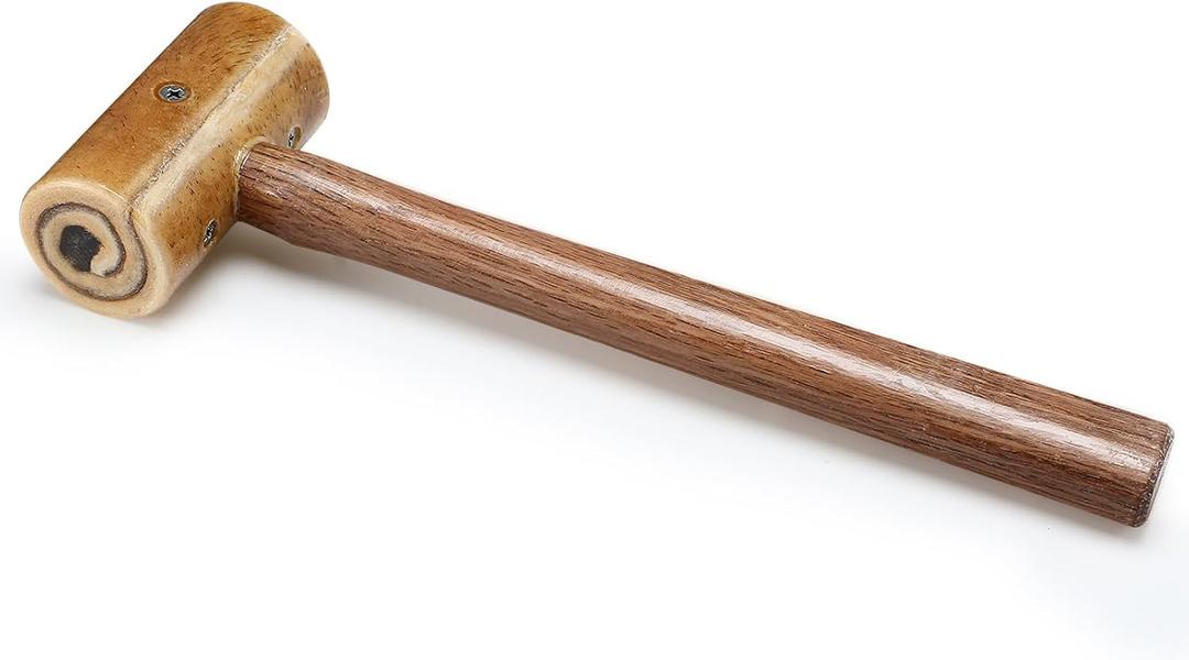 Natural Rawhide Mallet Tool, Rawhide Leather Hammer, Cowhide Carving Tool for Repairing Ring Handles, Jewelry Making, Leather Processing, Woodworking, DIY Handmade Tools 11.2 Inch