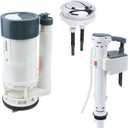T Tulead Toilet Fill Valve, Dual Flush Valve, Push Button, Toilet Tank Parts Replacement, Converter Kit, for 10"-12" Toilet Tank, for Fill Valve 0.8" Thread, for Drain Hole Dia, 2.56"
