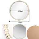SWTHONY 20 Inch Boho Beaded Round Mirror Wall Decor, Decorative Hanging Circle Nursery Mirrors for Girl Room, Farmhouse, Livingroom, Bedroom