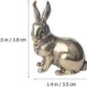 2pcs Brass Mini Antique Rabbit Statue Easter Bunny Figurine Miniature Collectible Figurines Souvenir Garden Micro Landscape Table Centerpiece Decorations