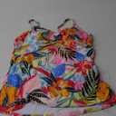 Yonique Women's Tankini Top Swimwear Twist V Neck Swimsuits Tummy Control Bathing Suits Top Only (Large, Colorful Floral)