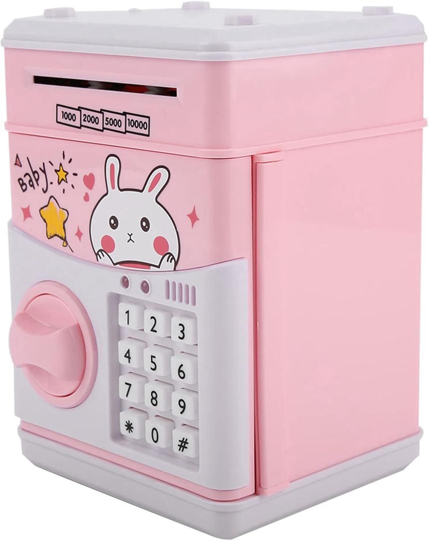 KIMISS Ornaments Bank Atm Electric Password Money Box Automatic Saving Music Pink (Pink)