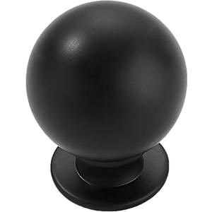 Khtmeware 10 Pack 1-1/4 Inch Soild Matte Black Cabinet Knobs Large Heavy Duty Ball Kitchen Cabinet Hardware Drawer Knobs Pulls for Drawers