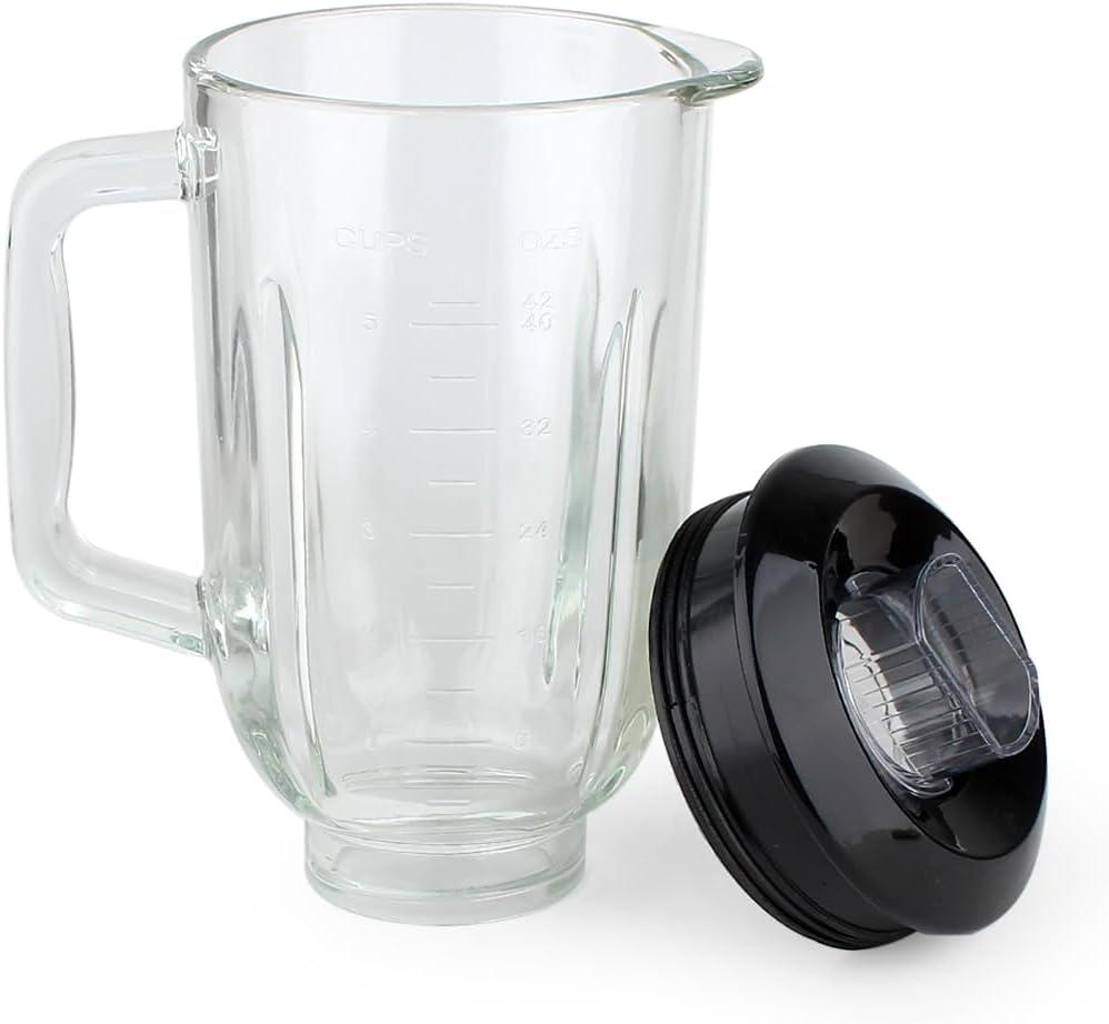 Anbige Replacement Parts 5-Cup Glass Jar with Lid,Compatible with Black&Decker Blender BL1110BG / BL1210RG/ BL1820SGM/ BL2020/ BL2010BG