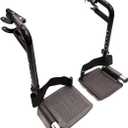 Wheelchair Swing Away footrests,Economy Footrest for Standard Wheelchairs and Transport Chair, Composite Footplates and Heel Loops,Universal Swing-Away Footrests, Same Function as PP-SF.(1 Pr, Black)