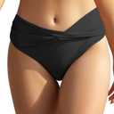 SHEKINI Women's Bikini Bottom Twist Front Cheeky Swimsuit Ruched Bathing Suit Bottoms XL