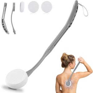 Lotion Applicator for Back, 20.5 Back Lotion Applicator, Back Lotion Applicators for Your Back, Easy Reach and Washable, Back Self Tanner Applicator (Grey)